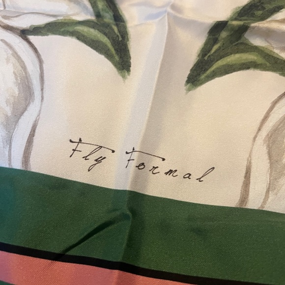 NWOT Fly Formal Quail & Magnolia Silk Scarf - Picture 5 of 8